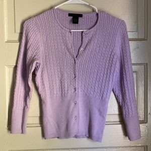 The Limited Stretch Lavender Knit Cardigan